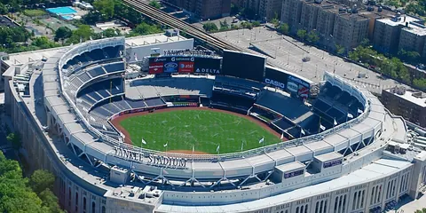 Aerial view of Yankee Stadium in the Bronx